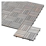 iWerk® – Holzfliesen Akazie 30 x 30 cm | 10er Set Balkonfliesen...