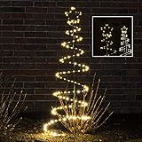 HI LED Spiral Weihnachtsbaum mit 180 Mini-Lichtern aus Metall Spiralbaum...