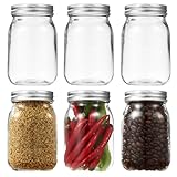 HAOYULUO 6er Einmachgläser mit Schraubdeckel, 500ml Mason Jar mit Deckeln,...