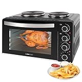 Clatronic® Mini-Backofen mit Kochplatten und Drehspieß | gleichzeitig...