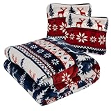 Kuscheldecke mit Renntieren Flauschdecke Warm 160x200 cm Geschenk zu...