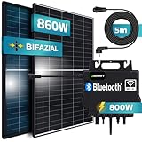 SUNNIVA® Balkonkraftwerk BIFAZIALE 860/800W Solaranlage mit 800W Growatt...