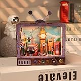 3D Puzzles Holz, Modellbausatz in TV-Form mit LED-Licht – dimmbares,...