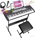 Keyboard Piano, 61 Key Keyboard für Einsteiger, mit Keyboardständer,...