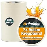 Hinrichs Kreppband 7x - Abklebeband 6 Rollen 50m x 30mm + 1 Rolle 50m x...