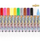 Bixury Whiteboard Stifte 12 Farben Whiteboard Marker Kreidestifte für...
