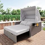 Gegtuon Gartenmöbel Gartensofa Lounge Set in Rattan für Garten für 2...