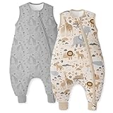 Unnivoll Baby Schlafsack mit Füßen 1,5 Tog 2er Pack Schlafsack Baby...