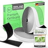 ProUnit® Klettband selbstklebend Extra Stark (5m x 20mm Schwarz)...