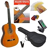 MSA 4/4 KONZERTGITARRE STARTER SET (GITARRE NATUR - TASCHE - BAND - SAITEN...