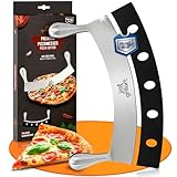 grillart® Premium Pizzamesser – Extra scharfer Edelstahl Pizzaschneider...