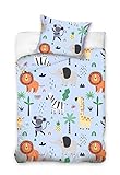 BELIKATO Kinder Bettwäsche 100x135 aus 100% Baumwolle mit Tieren -...