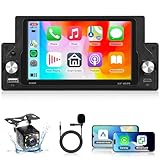 VECHTEL 1 Din Autoradio mit 5,9 Zoll IPS HD 2,5D Bildschirm Carplay Android...