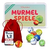 Kleintober Premium Murmeln I Glasmurmeln I Murmelspiel in Metalldose I...