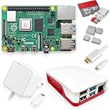 Raspberry Pi 4 4GB Starter-Kit | USB-C Netzteil 15W | Gehäuse | 64GB SD...