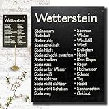 Bada Bing Schiefertafel Wetterstation mit Stein zum Hängen - Naturprodukt...