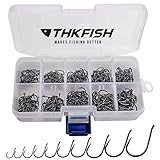 THKFISH Angelhaken Kohlenstoffstahl Angelhaken Set mit Kunststoff Box...