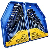 S&R Innensechskantschlüssel Satz, 30-teilig, CrV-Stahl, metrisch 0,7-10 mm...