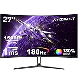 Amzfast 27 Zoll Curved Gaming Monitor - 180Hz, FHD(1920x1080), VA 1500R,...