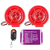 Motorrad Sound Radio, Wasserdichte Moto Alarm Lautsprecher USB FM Radio...