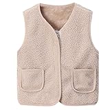 Teddy Fleece Weste Kinder Teddyjacke Mädchen Ärmellos Fleecejacke Kurz...