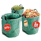 Floordirekt Gartenabfallsack 272 Liter - 3er SET - Laubsammler, Korb,...