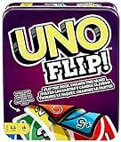 Mattel Games UNO Flip in robuster Metalldose - Das klassische Kartenspiel...