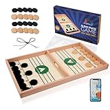 AUTERRE® Sling Puck Game - Sling Puck Spiel großes -Tisch Hockey aus Holz...