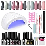 UR SUGAR UV Nagellack Set mit UV Lampe 48W, 6 Farben Gel Nagellack...