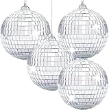 4-Stücke Silber 10cm Spiegel Disc Ball Spiegel Disc Ball Ideal für eine...