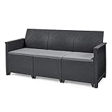 Koll Living Garden Lounge Sofa, 3-Sitzer - stilvolles Sofa in Rattan Optik...