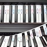 Farbenfrohe Klaviertastatur-Noten für Anfänger, abnehmbare Notenetiketten...