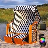 Swing & Harmonie RGB - Strandkorb XXL - 118cm inkl. Abdeckcover LED Luxus...
