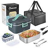 XREXS 1.8L Elektrisch beheizte Lunchbox, 75W Tragbarer Speisenwärmer für...