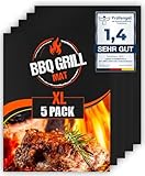 Extra große BBQ Grillmatte für Gasgrill, Elektro und Holzkohle (5er Pack)...