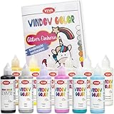 LM-Kreativ Window Color Set Glitzer Einhorn – Tauche ein in eine Welt...