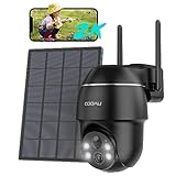 COOAU Überwachungskamera Aussen Solar Akku - Kamera Überwachung Außen -...