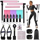 Pilates Bar Set mit 6 Widerstandsbänder, Verstellbare Resistance Bands...