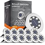 FLOWood Solar Bodenleuchte Solarleuchte für Garten Solar Außenleuchte 8...