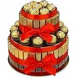 Torte aus Ferrero Rocher und Merci schokolade - süßigkeiten box...