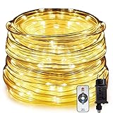 HAUSPROFI Led Lichterschlauch 20m 400LEDs lichterkette mit Fernbedienung...