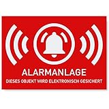 6 x Aufkleber Alarmgesichert (Klein - 5 x 3,5cm) - Schutz vor Einbruch in...