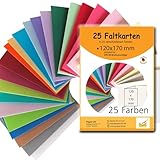 Paper24 Karten-Set, 25 bunte Faltkarten 12x17 cm in 25 unterschiedlichen...