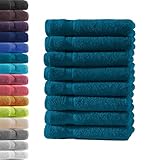 8X Gästetuch | Petrol | 100% Baumwolle Frottier | Oeko-TEX® Standard 100...