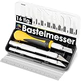 OfficeTree 3x Bastelmesser Skalpell Set 16 tlg. Bastel Zubehör mit 3...