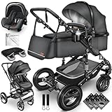 KIDUKU® 3 in 1 Kinderwagen Komplettset | Kombikinderwagen Set inkl....