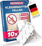 Gerobug® Kleidermottenfalle 10 Stück - Mottenfalle Kleidermotten mit 3...