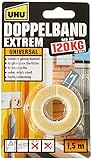 UHU Doppelband Extrem, Extrem hohe Klebekraft von 120 kg/ Rolle, 1,5 m x 19...