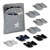 Relaxdays Gästehausschuhe 8 Paar, Hausschuhe Set mit Tasche, Größen...