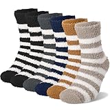 ViEinkaufen 6 Paar flauschige Herren-Socken, gemütliche Schlafsocken,...